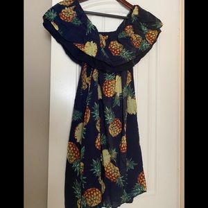 Pineapple off the shoulder dress